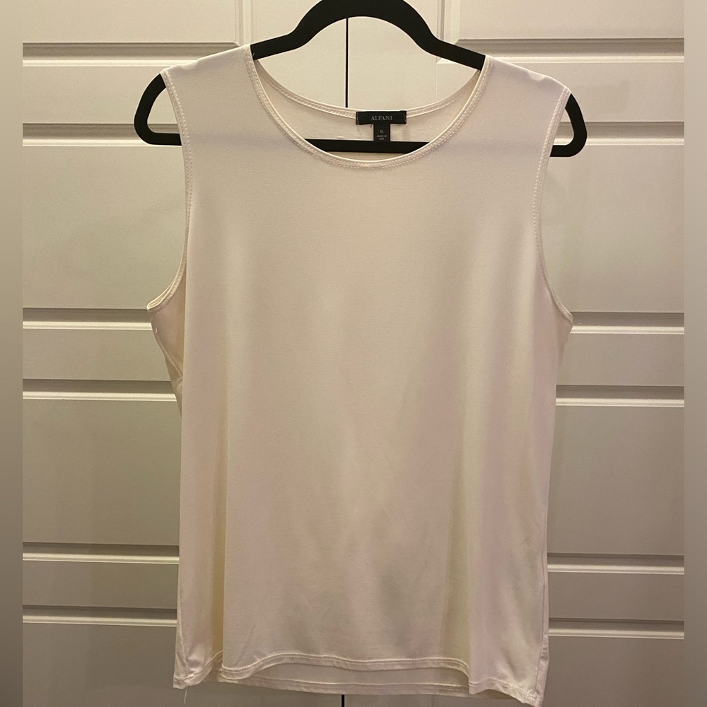 Alfani Light Beige Sleeveless Tank 92% Nylon, 8% Spandex Size XL